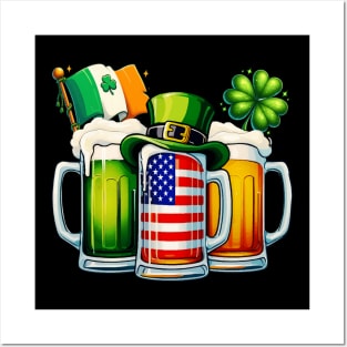 Irish drinking team Irish Beer Ireland Flag St Patricks Day Posters and Art